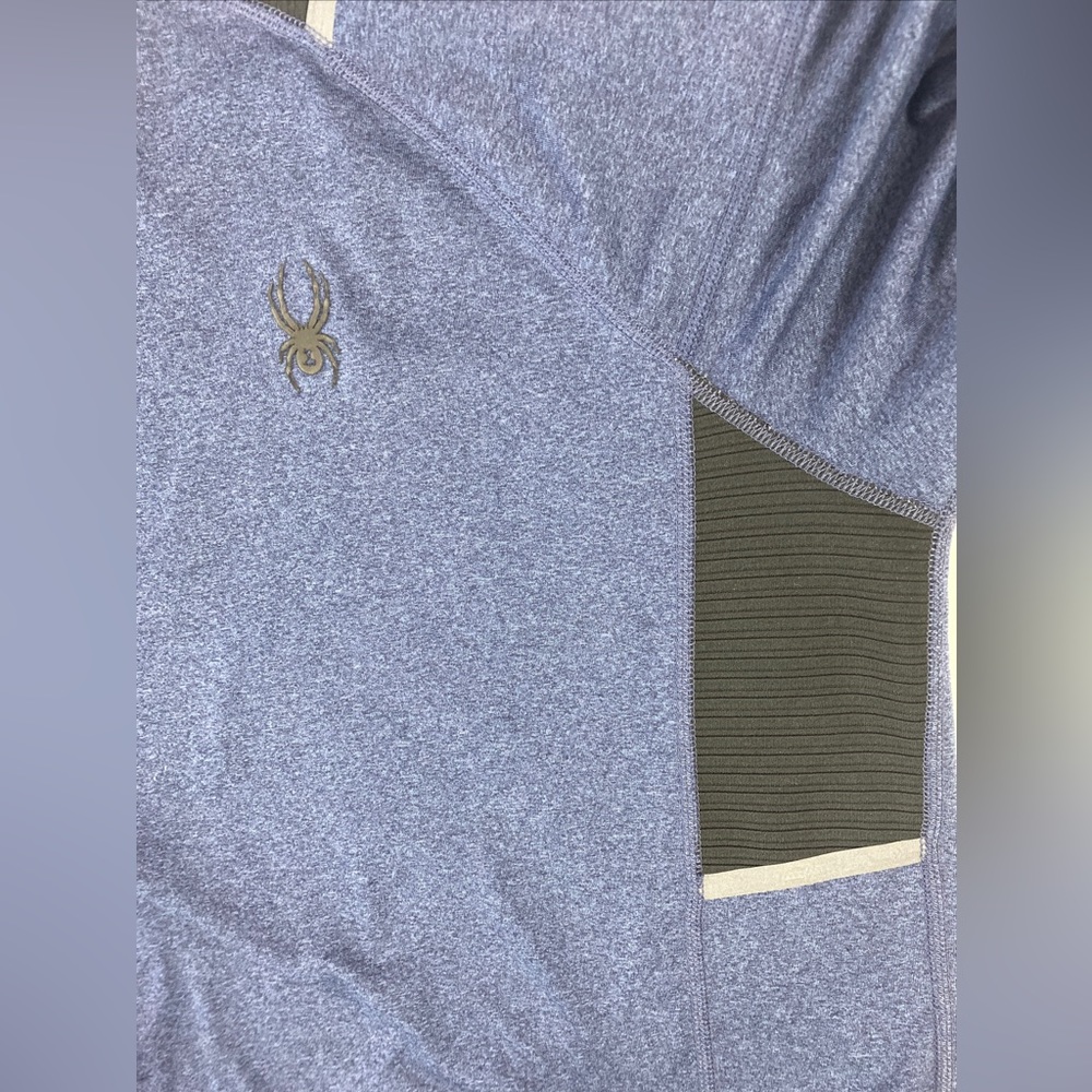 Spyder Active Mens Long Sleeve Shirt Pullover Athletic Blue Black Size XL - Picture 10 of 10